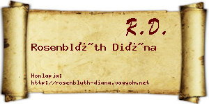Rosenblüth Diána névjegykártya